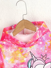 Tie Dye Rainbow Hoodie for Girls Casual Sweatshirt Tops