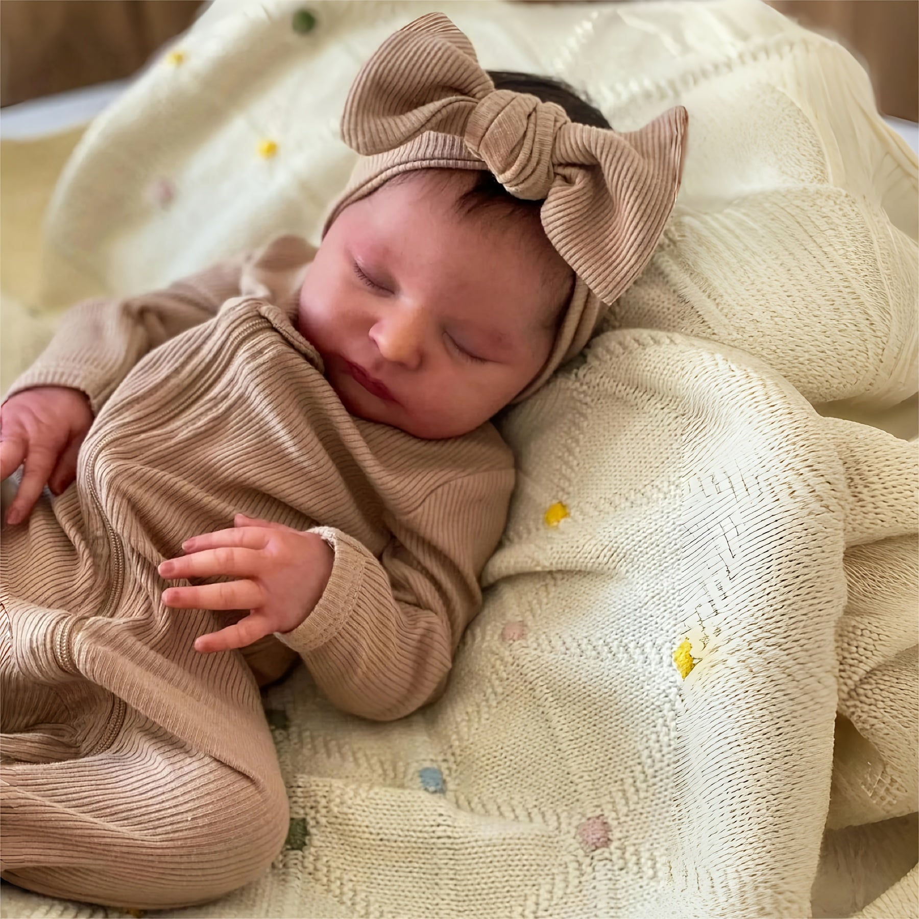 Baby Girl Reborn Doll Soft Vinyl Full Body Detailed Closed Eyes Mixed Colors