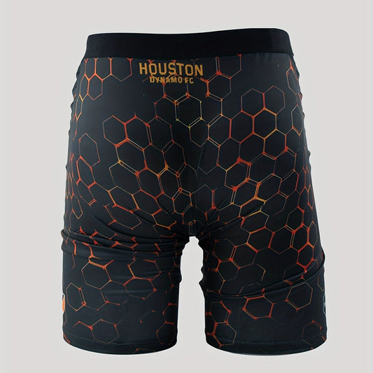 Men's Honeycomb Print Swim Trunks Quick Dry Beach Shorts
