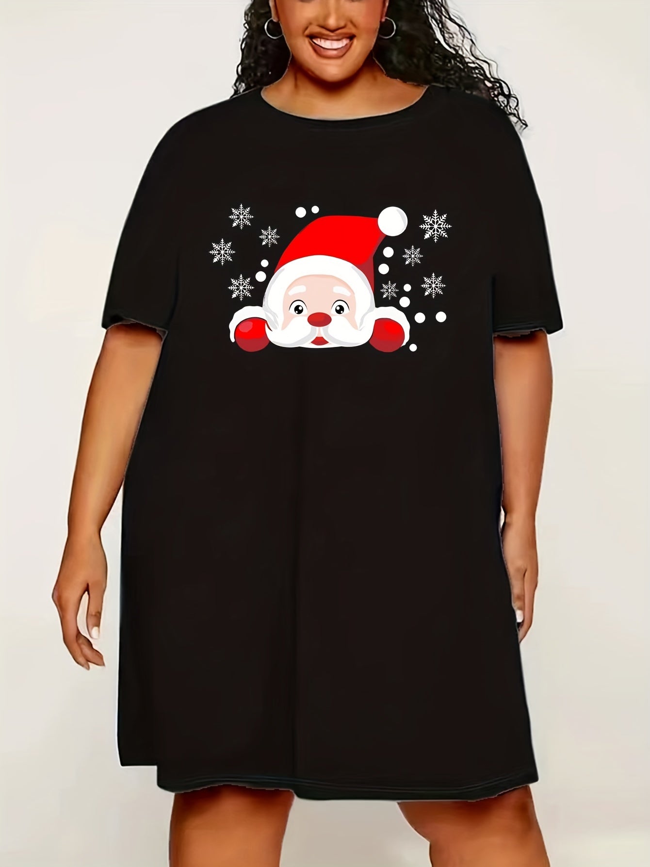 Santa Claus Lounge Dress Short Sleeve Nightdress