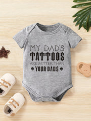 Baby Boys Daddy's Tattoos Onesie Short Sleeves Summer Onesies