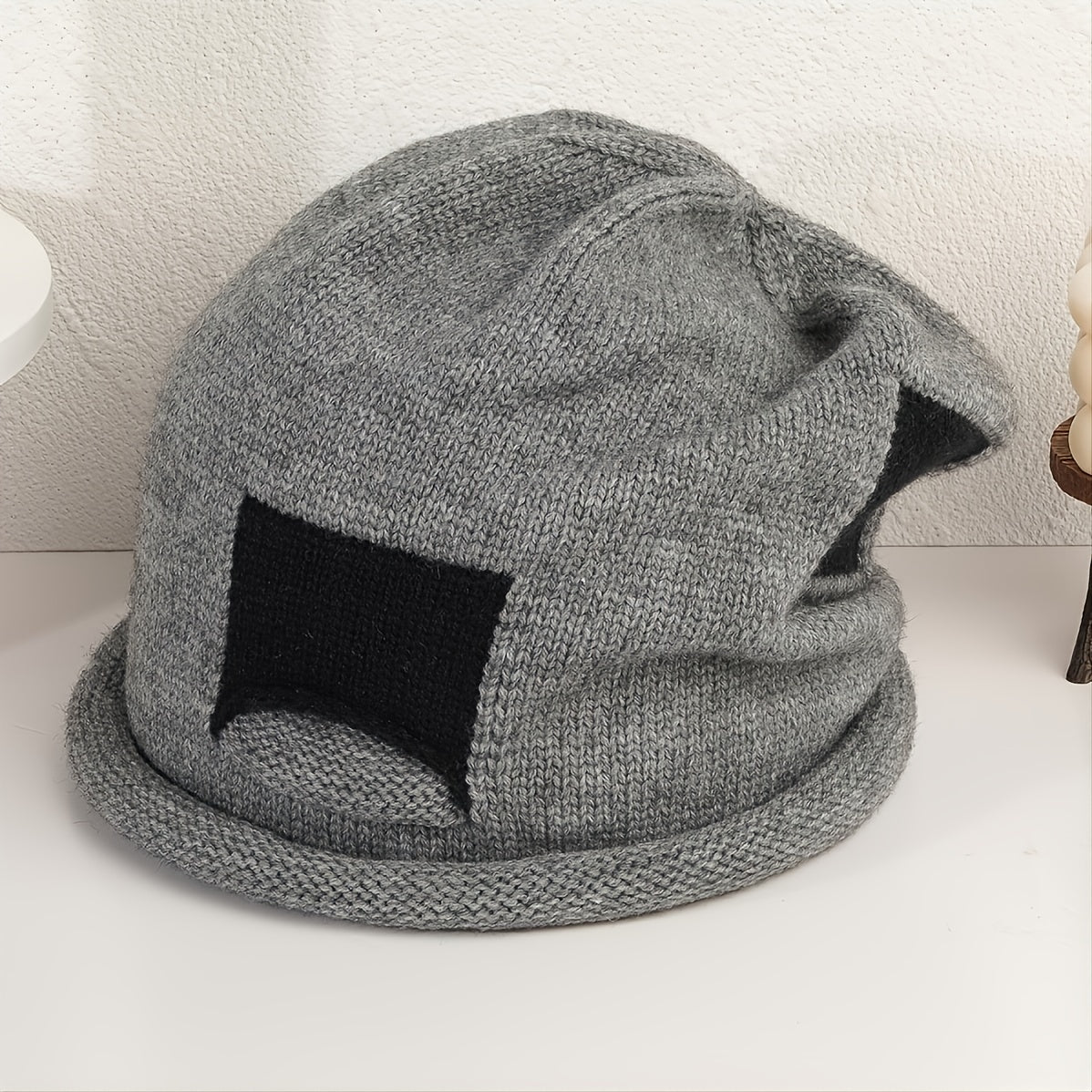 Cozy Patched Beanie Hat for Men and Women