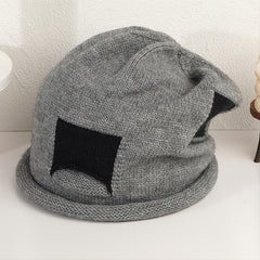 Cozy Patched Beanie Hat for Men and Women