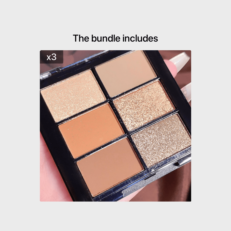 6 Earth Tone Eyeshadow Palette Waterproof Cosmetics Makeup