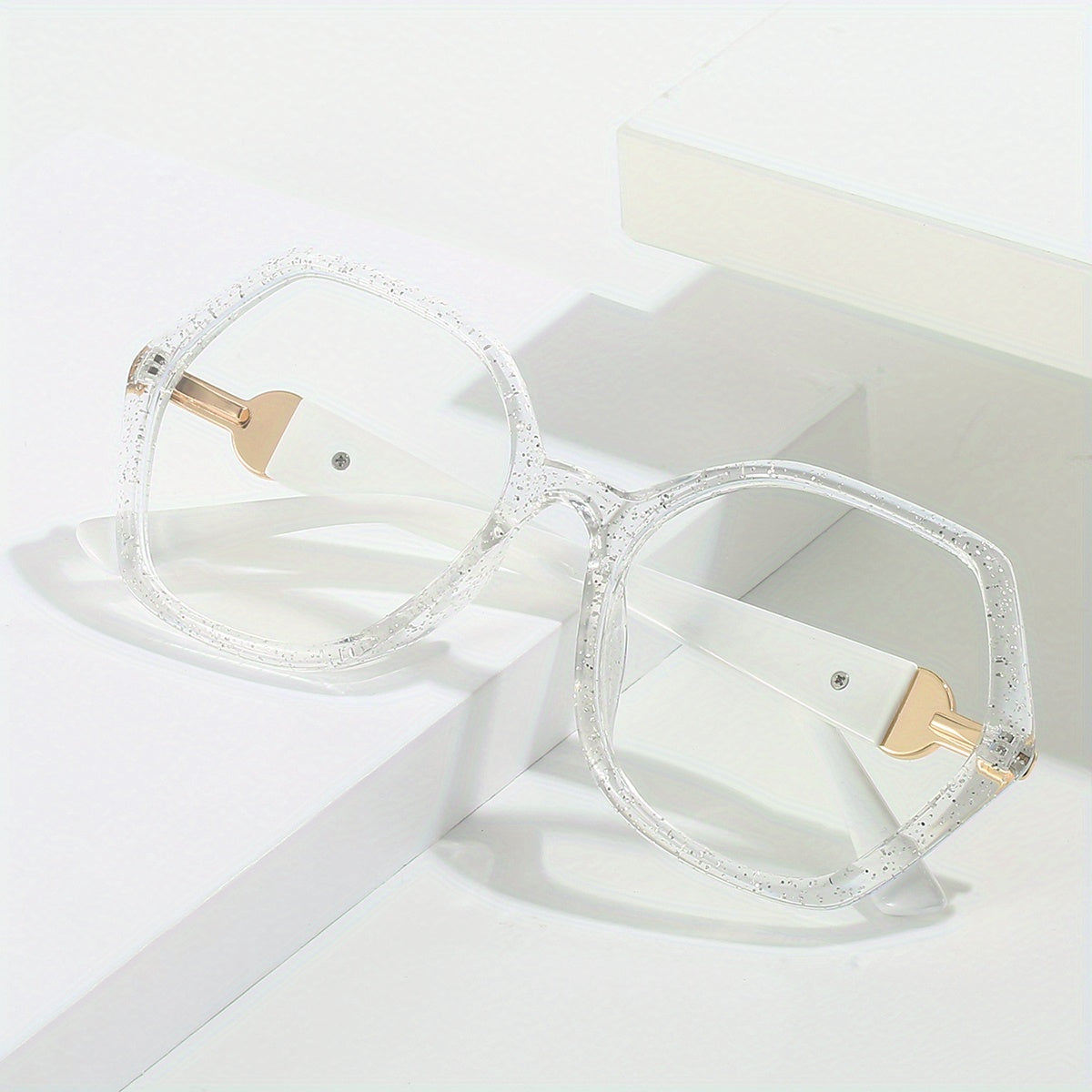 Geometric TR90 Clear Lens Glasses Anti Light for Men Women