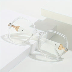 Geometric TR90 Clear Lens Glasses Anti Light for Men Women