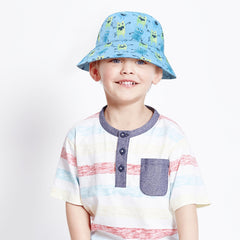 Boys Monster Print Bucket Hat for Sun Protection