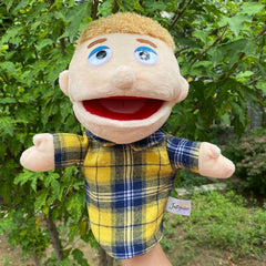 DDEMSMOE Family Hand Puppets - Ethnic Plush Soft Puppets for Kids Role Play