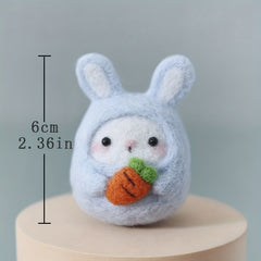 Lovely Bunny Needle Felting Kit for Beginners DIY Wool Felt Animal Materials Set
