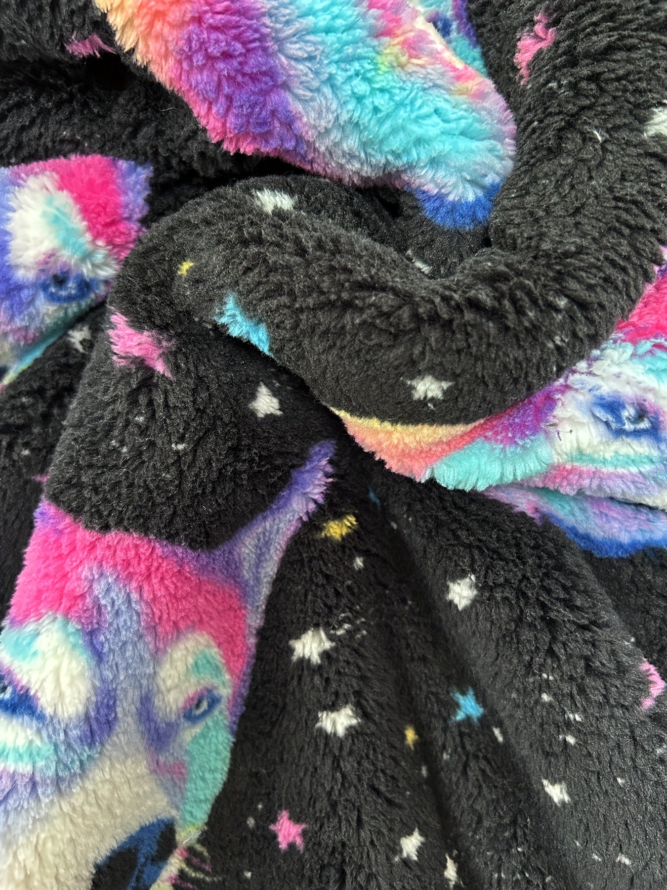 Dog & Star Print Flannel Hooded Wearable Blanket