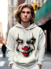 Clown Print Hoodies For Men Graphic Hoodie With Kangaroo Pocket
