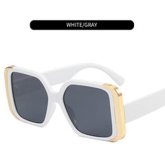 Multicolor Women's Square Sunglasses With Zipper Case