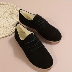 Women's Solid Flat Lace Up Low Round Toe Non slip Casual Outdoor Shoes