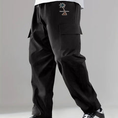 Men s Printed Cargo Pants Street Style Pocket Stretch Casual Pants