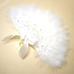 Feather Fan Pearl Bride Handheld Fan Single Lady Party Wedding Decor