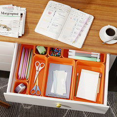45pcs Plastic Drawer Organizer Set for Kitchen Bedroom Bathroom