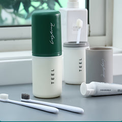 Travel Toothbrush Set with Tooth Cup and 4 Brushes