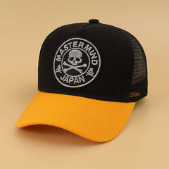 Skull Embroidery Patch Trucker Hat Vintage Hip Hop Mesh Baseball Cap