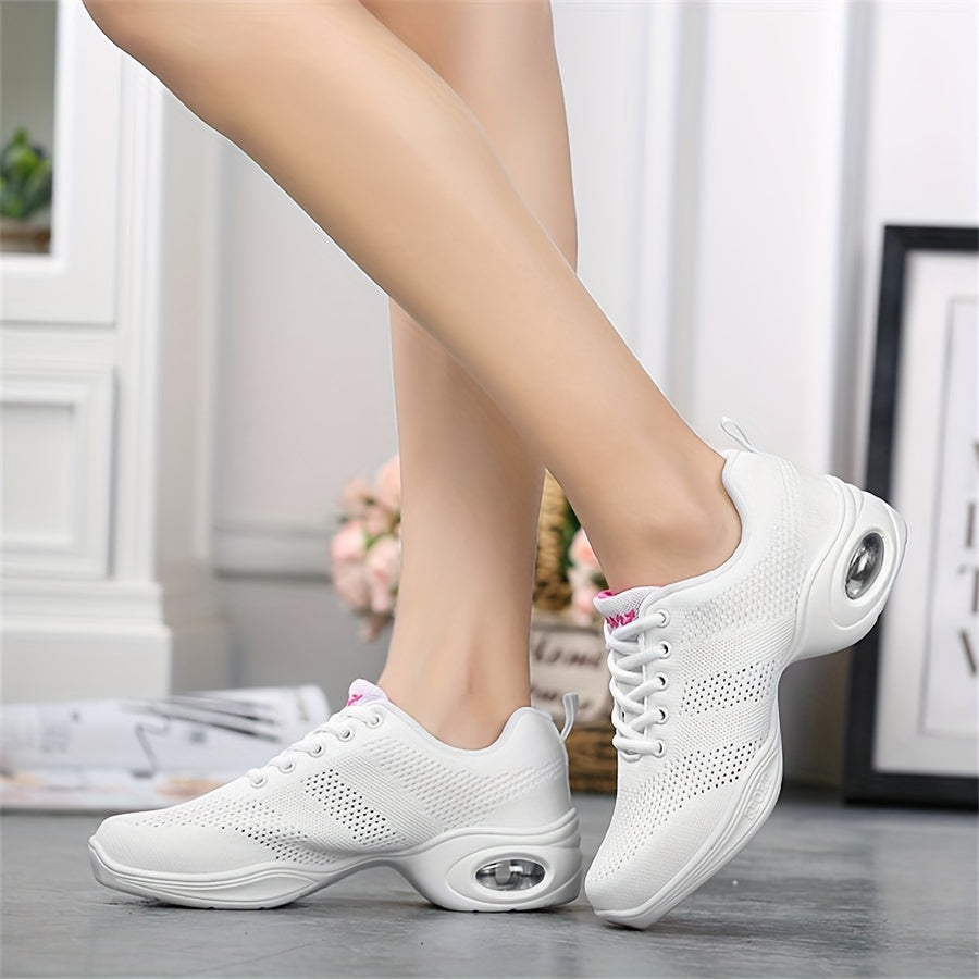 Women's Mesh Dance Shoes Breathable Fitness Casual Lace-up Shoes