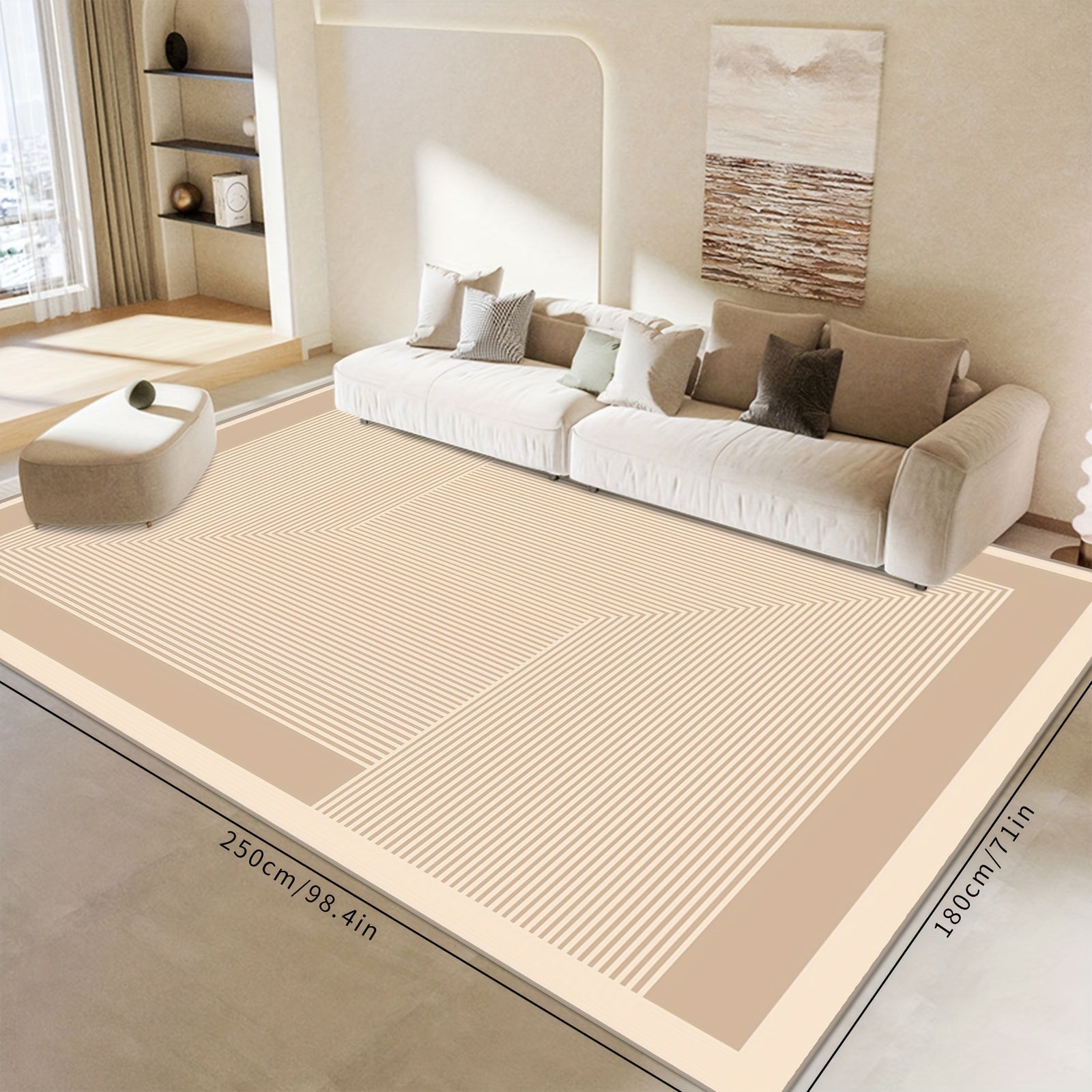 Modern Nordic Area Rug Non slip Geometric patterned Living Room Bedroom Mat