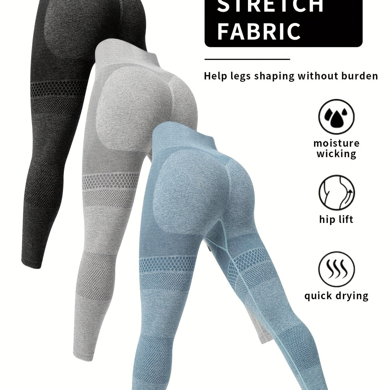 3pcs Seamless High Waist Fitness Leggings for Women