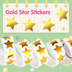 500pcs Golden Star Stickers 2.54 Cm for Rewards, DIY Crafts, Teachers