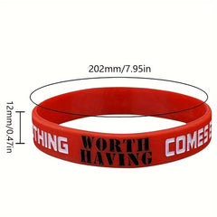 5pcs Engraved Inspirational Quote Silicone Bracelet