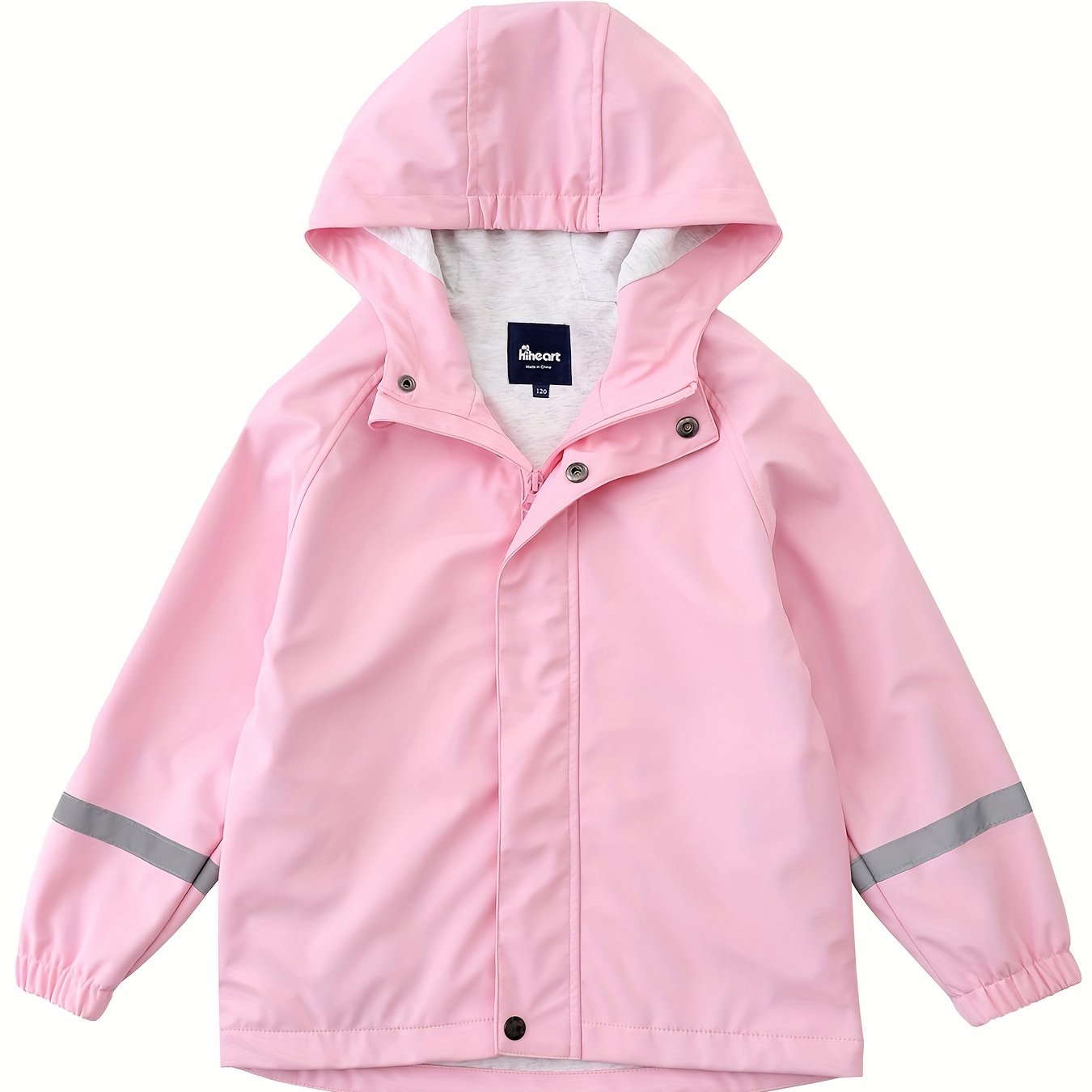 Kids Raincoat Boys Girls Spring Autumn PU Jacket Waterproof Reflective Strips