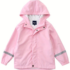 Kids Raincoat Boys Girls Spring Autumn PU Jacket Waterproof Reflective Strips