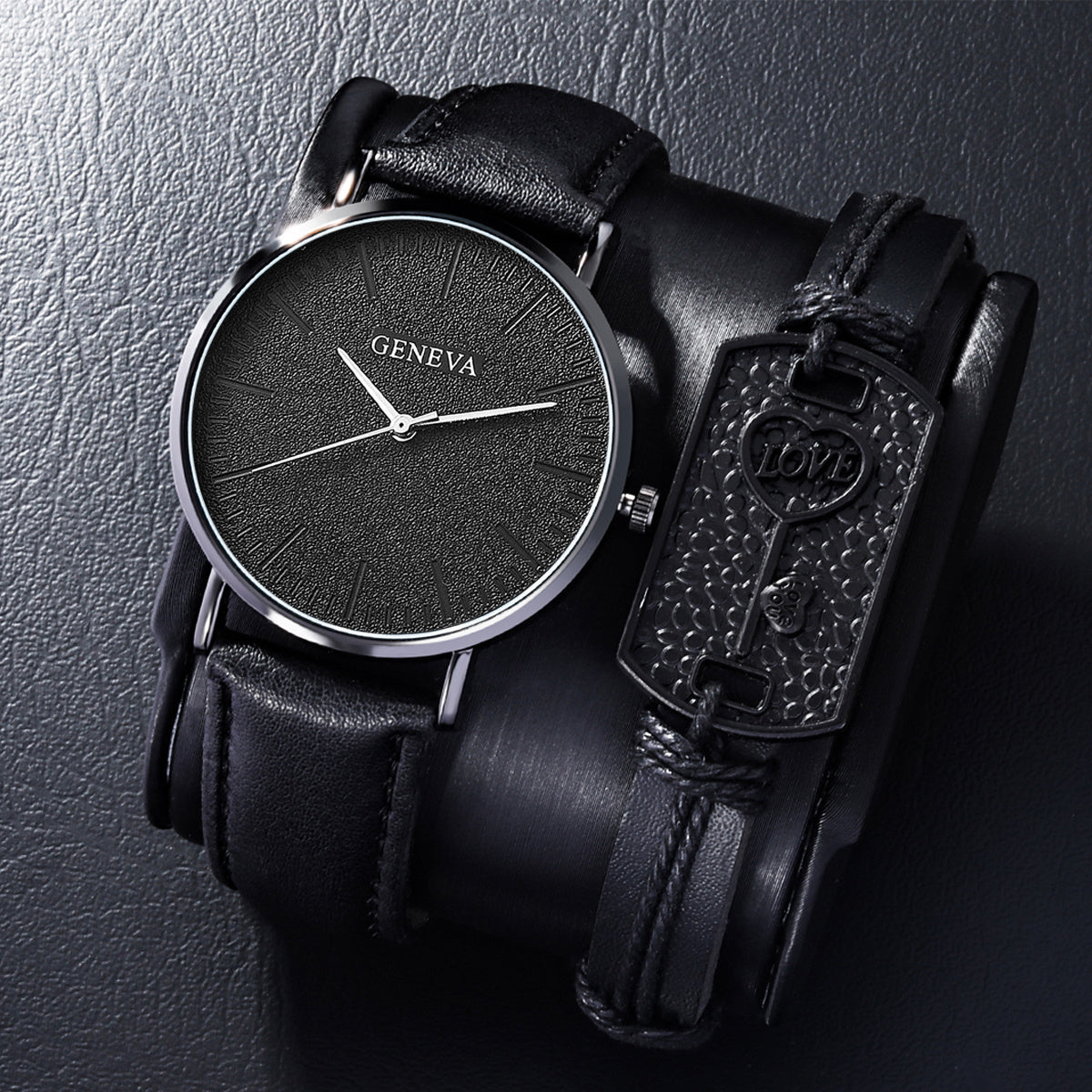 Sports Business Watch & Bracelet Set for Men