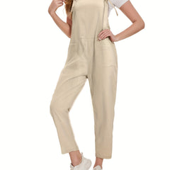 Casual Knot Strap Overall Jumpsuit for Spring & Summer
