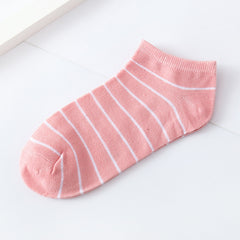 Striped Cotton Blend Ankle Socks Women's Stockings