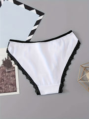 6pcs Lace Briefs Comfy Stretchy Intimates Panties Women's Lingerie