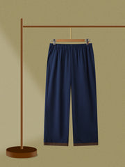 Colorblock V Neck Top & Wide Leg Pants 2 Piece Set