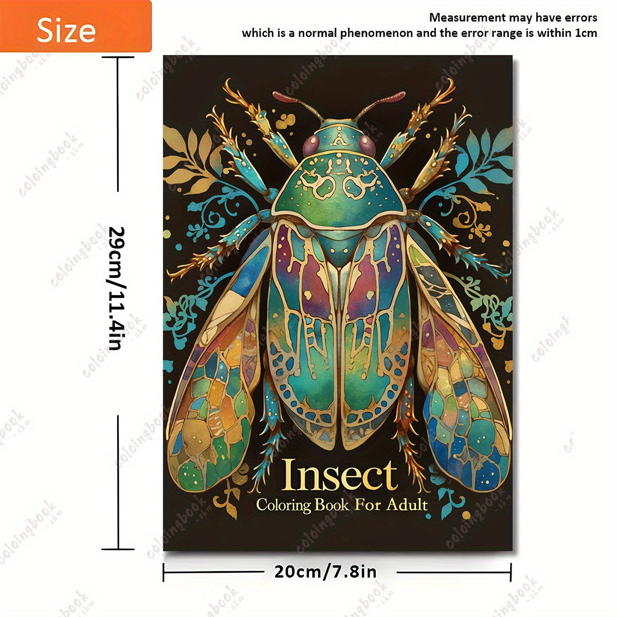 Deluxe Insect Painting Coloring Book for Adults - 22 Pages