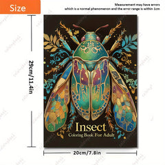 Deluxe Insect Painting Coloring Book for Adults - 22 Pages