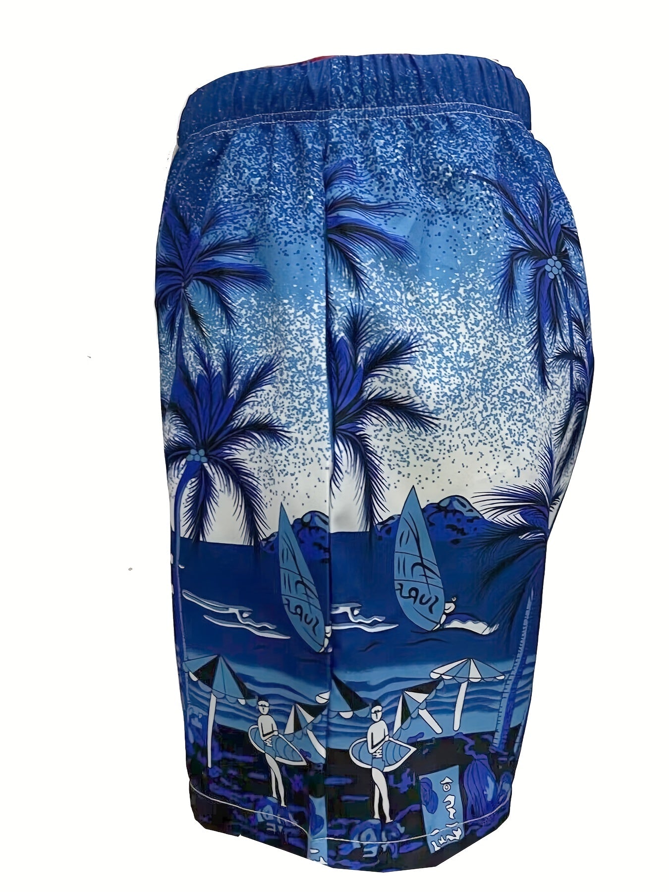 Coconut Tree Beach Pattern Swim Trunks Quick Dry Beach Shorts Men's Swimwear
