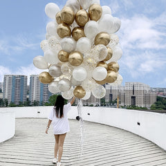 50pcs Golden Balloons Kit 12 Inches for Wedding Baby Shower Event Decoration