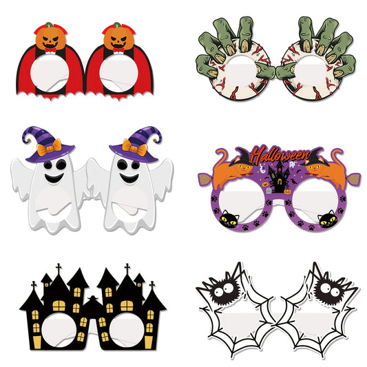 6pcs Halloween 3D Dress Up Glasses Spider Bat Witch Kids Photo Props
