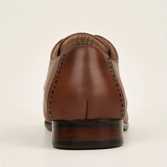 Men's Brogue Derby Shoes Lace up Front Cap Toe Dress Shoes For Men