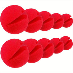 Halloween Clown Nose 6pcs Red Sponge Nose Scary Circus Cosplay Makeup Prop