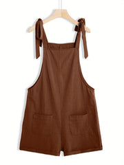 Patch Pocket Jumpsuit Casual Loose Fit Spring Summer Women's Clothing