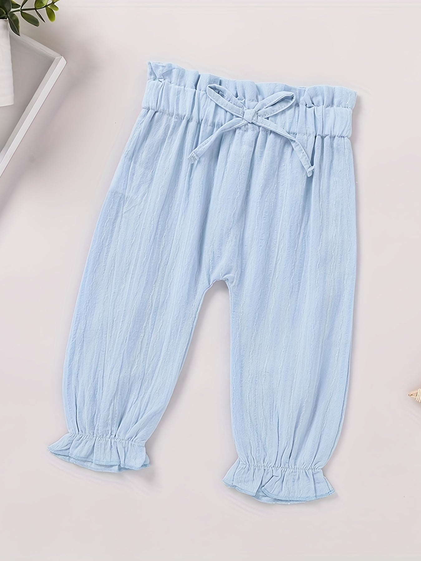 Baby Girl s Casual Elastic Waist Pants Kid s Comfy Trousers