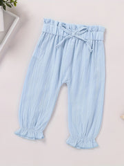 Baby Girl s Casual Elastic Waist Pants Kid s Comfy Trousers