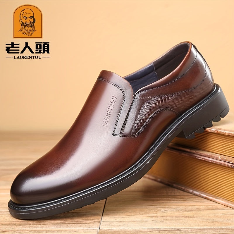 LAORENTOU Men's Leather Dress Shoes Lightweight Formal Shoes