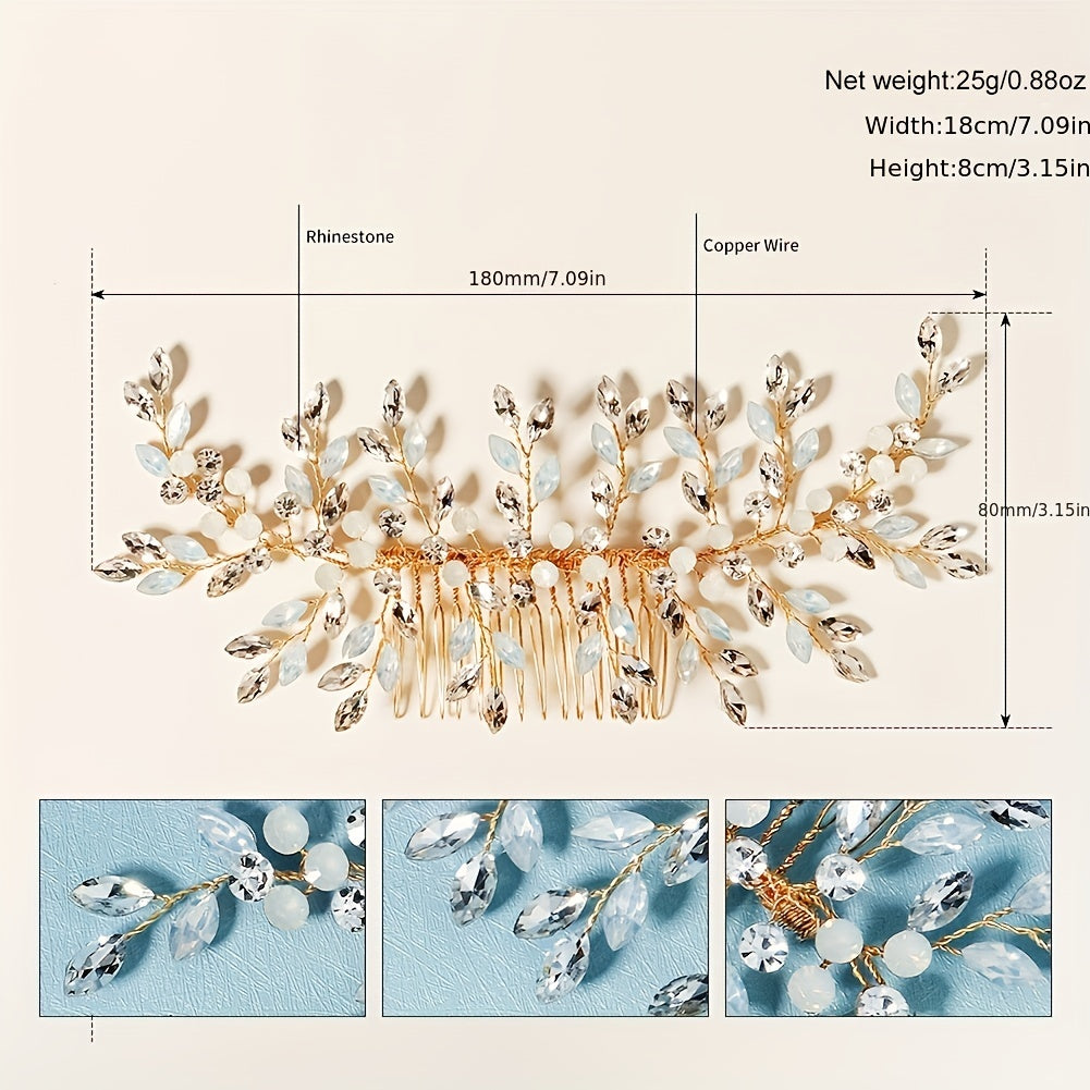 Wedding Hair Comb Silvery Rhinestones Bridal Headpiece Bride Hair Accessories