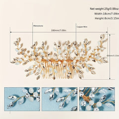 Wedding Hair Comb Silvery Rhinestones Bridal Headpiece Bride Hair Accessories