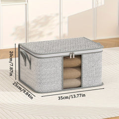 1pc Clothes Storage Bag With Handles & Window Non Woven Fabric Clothes Bag
