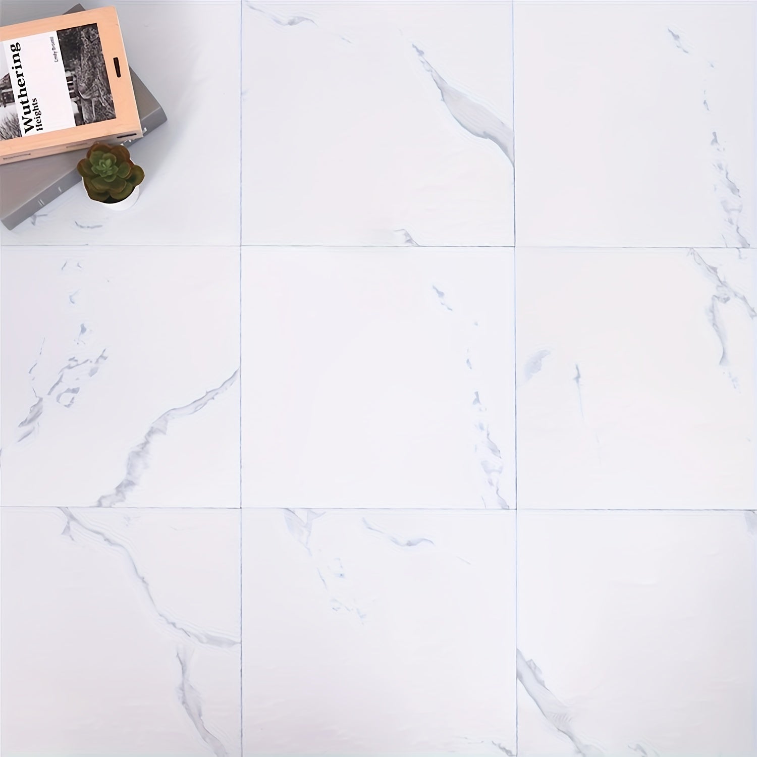 10pcs Marble Adhesive Floor Wall Tiles Peel And Stick Flooring Vinyl Waterproof