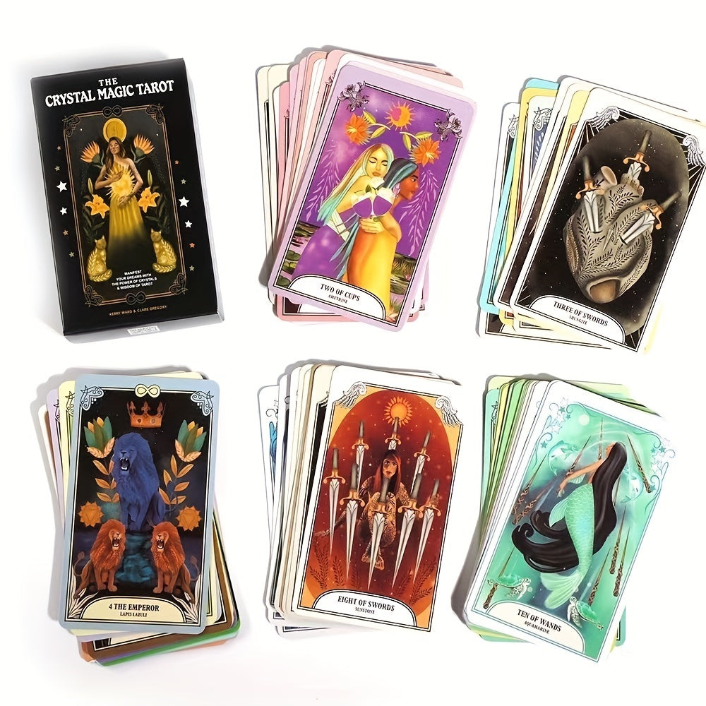 Crystal Magic Tarot with QRCode Pdf Guidebook Christmas Merry Tarot Card